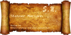 Stetner Mariann névjegykártya